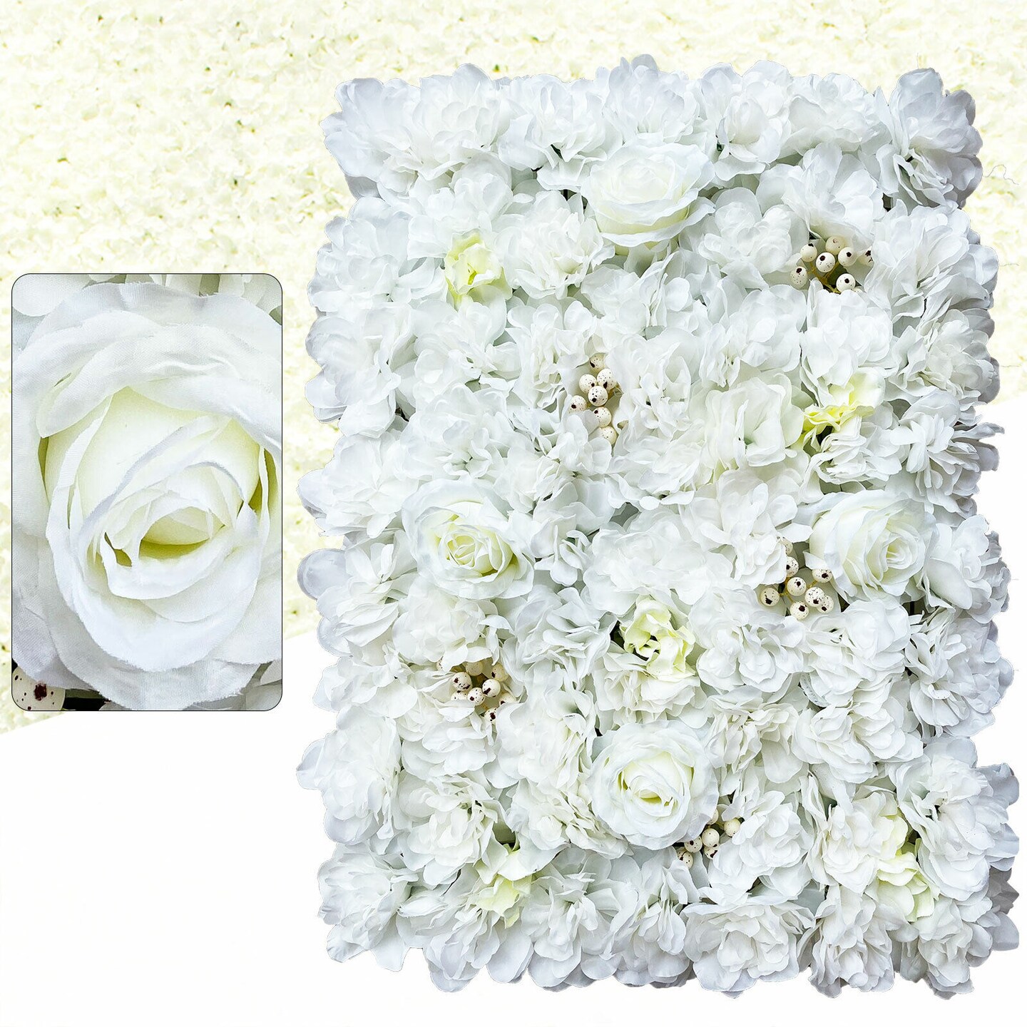 Kitcheniva 12 Pcs Artificial Flower Wall Panel Wedding Backdrop