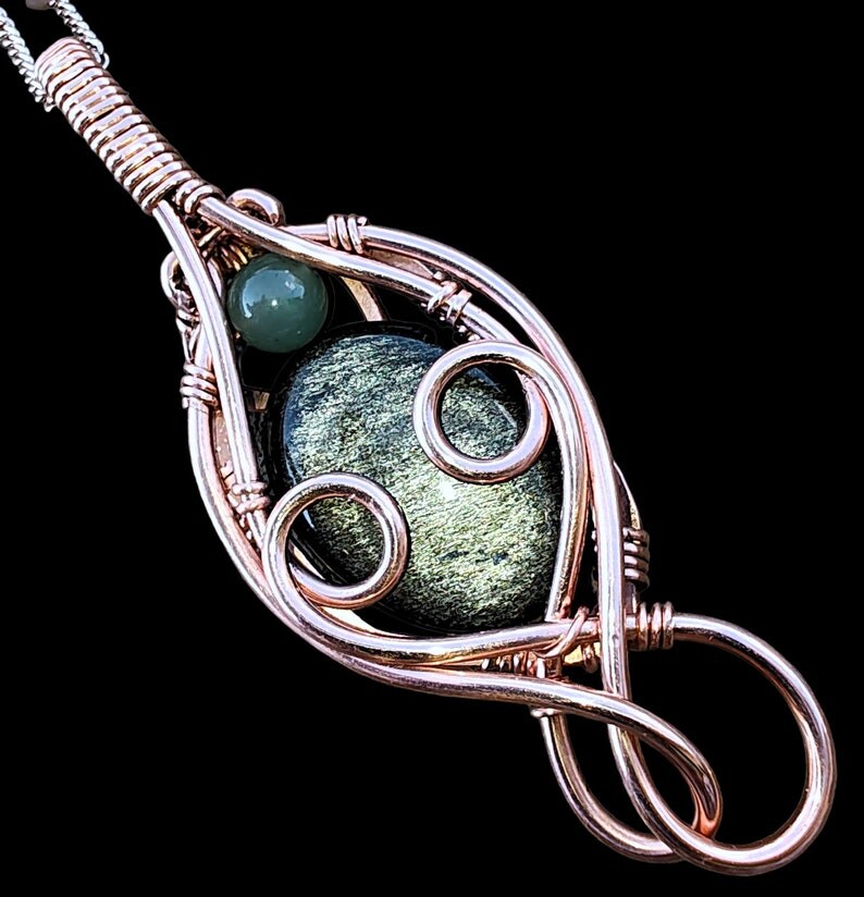 Natural Silver Sheen Obsidian Green Aventurine Copper Elven Elvish