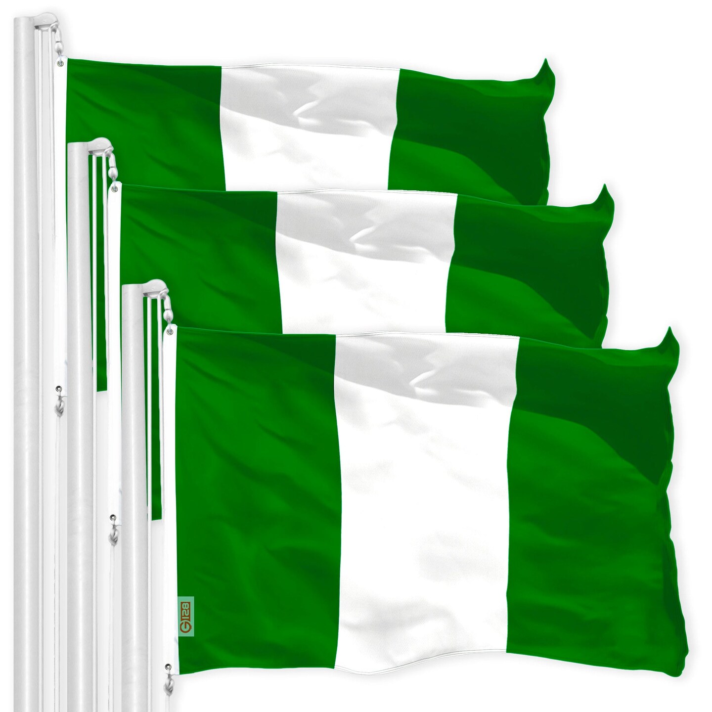 Nigeria Nigerian Flag 3x5 Ft 3-Pack 150D Printed Polyester By G128