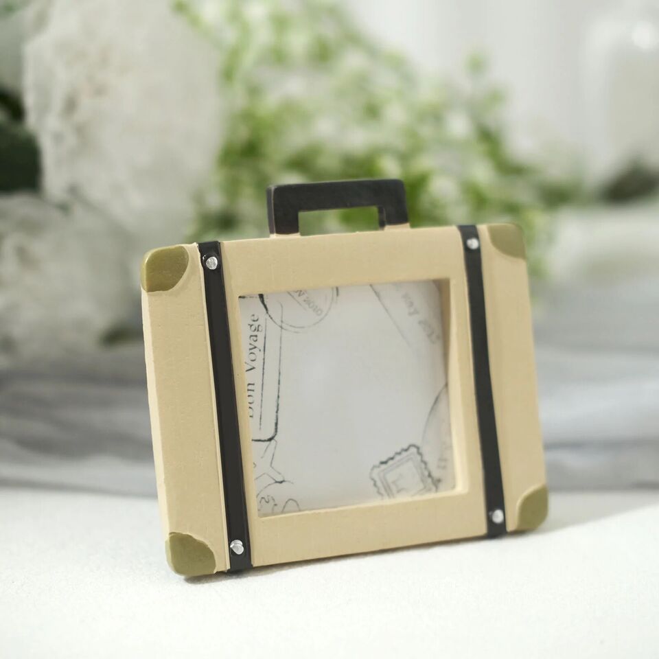 4 Natural 3&#x22; Mini Travel Suitcase PICTURE FRAMES