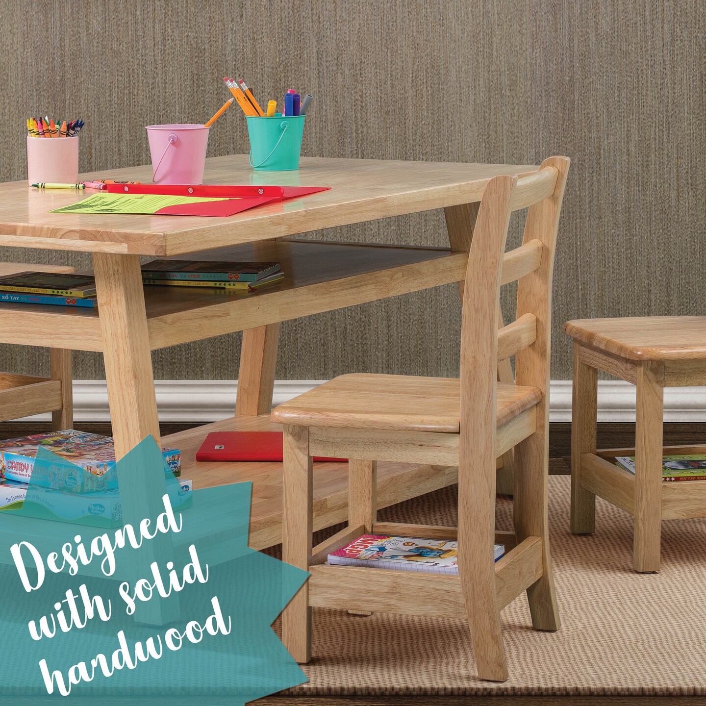 Sit n&#x27; Stash Rectangular Table with Storage, Kids Furniture