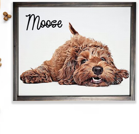 Personalized Pet Print — Custom Wood Framed or Unframed Pet Portrait on ...