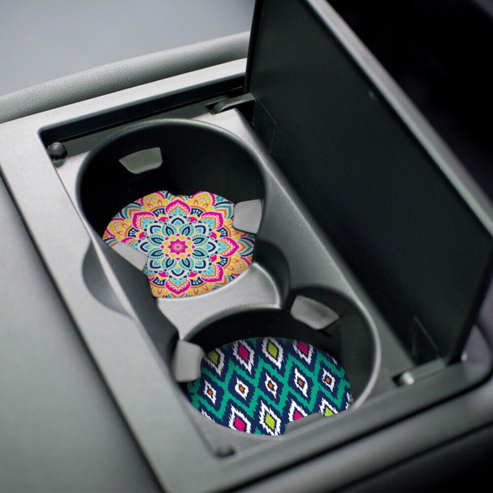 4pcs 2.6&#x27;&#x27; Absorbent Ceramic Car Coasters for Auto Cup Holders