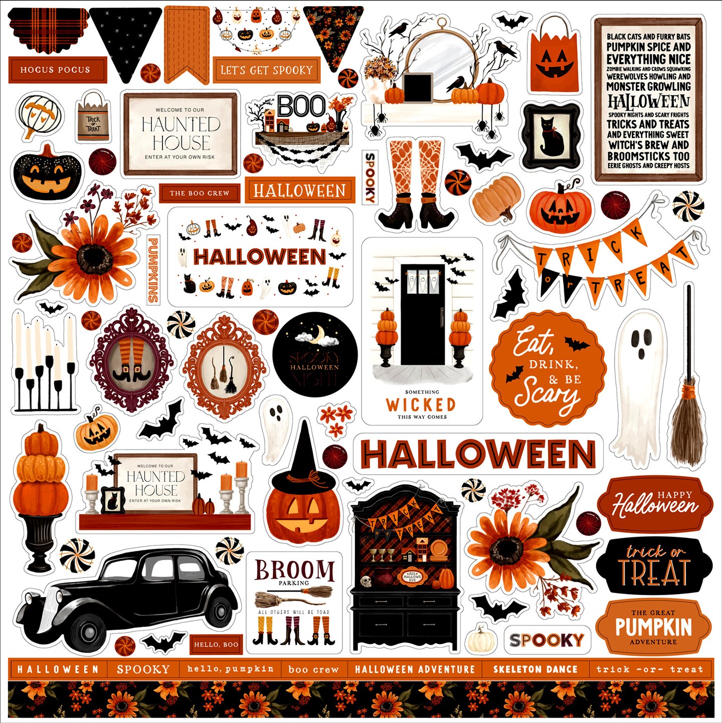 Carta Bella Halloween 12 x 12 Cardstock Stickers