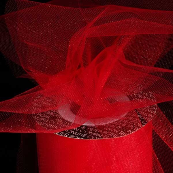 The Ribbon People Scarlet Red Contemporary Tulle Craft Ribbon 6 x 275 Yards
