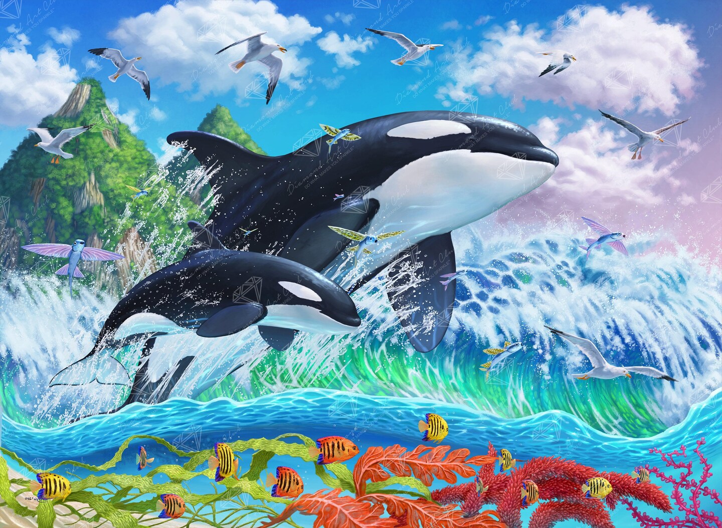 Jumping Orcas