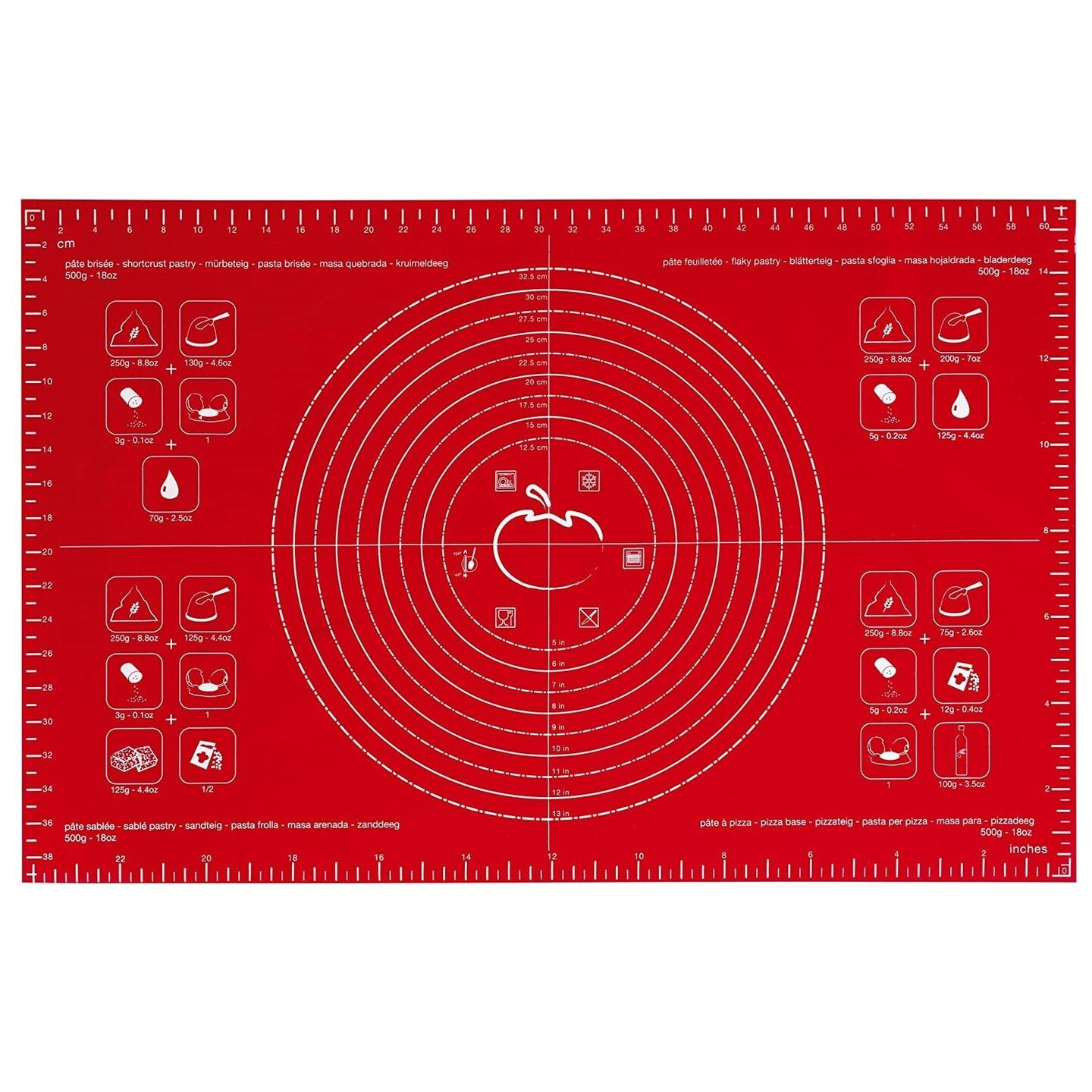 Mastrad 24&#x22; x 15&#x22; Non-Stick Flexible Silicone Large Pastry Mat - 3-in-1 Prep, Store and Bake All with One Mat