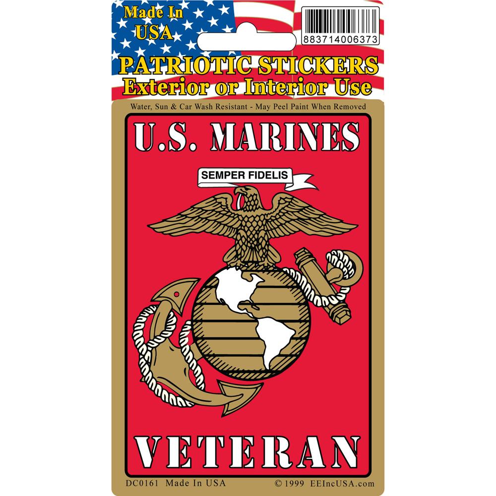 U.S. Marine Corps Veteran Sticker 2-3/4&#x22;X4&#x22;