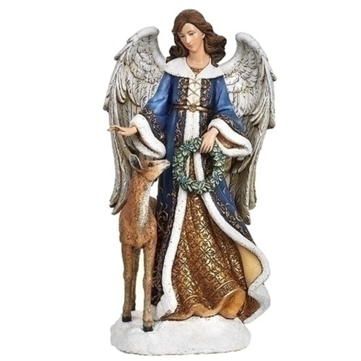 Roman 13.25&#x22; Angel with Deer Christmas Tabletop Figurine