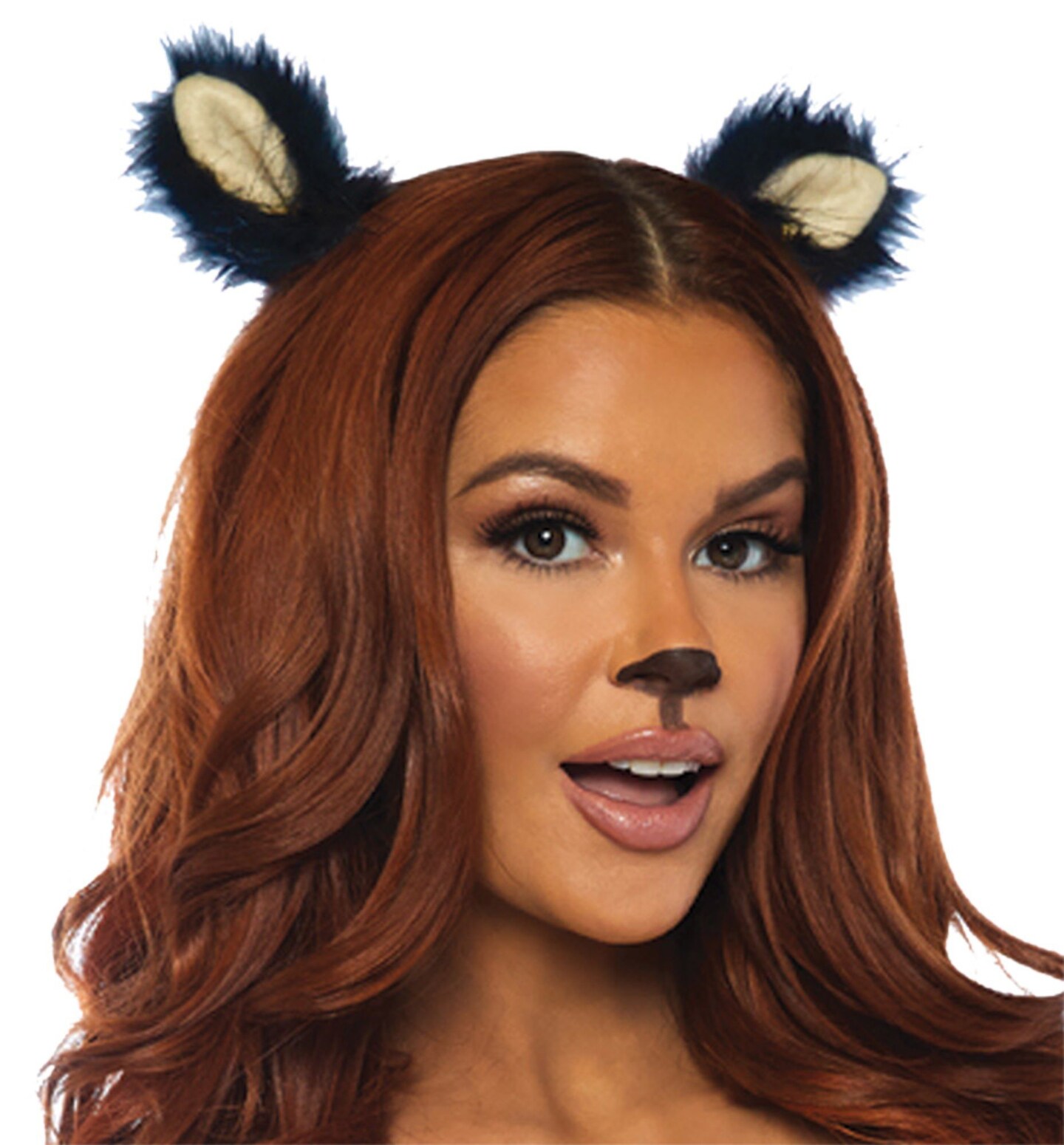 The Costume Center Black Furry Women Adult Halloween Ear Clips Costume Accessory - One Size