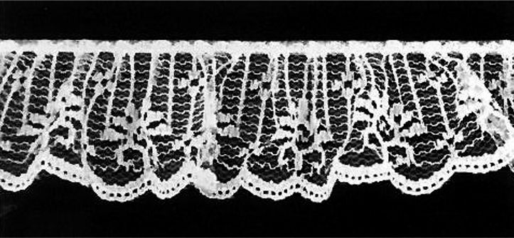 Belagio Gathered Lace Trim, 2&#x22; Wide, White, 40-Yard Bolt