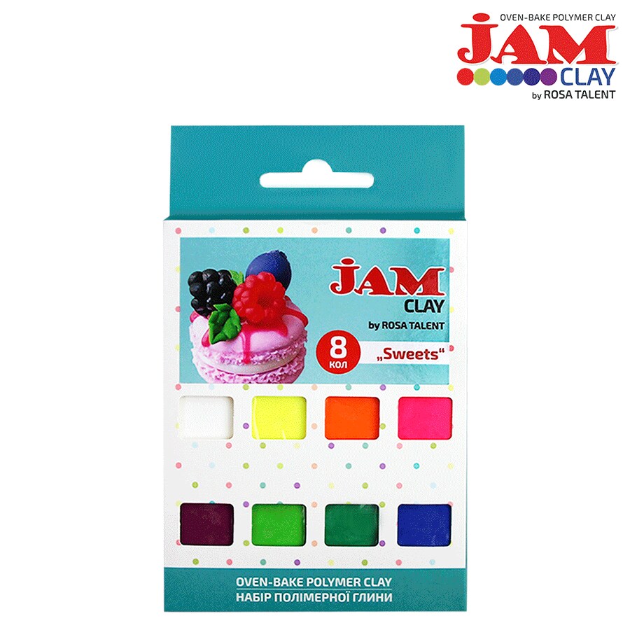 Polimer clay, set &#x22;Sweets&#x22;, 8x20g, Jam Clay, ROSA TALENT