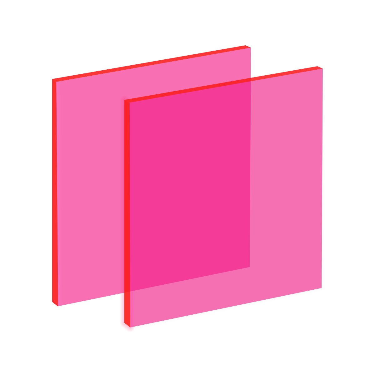 1/8 x 12 x 12 Fluorescent Red Plexiglass Acrylic Sheet
