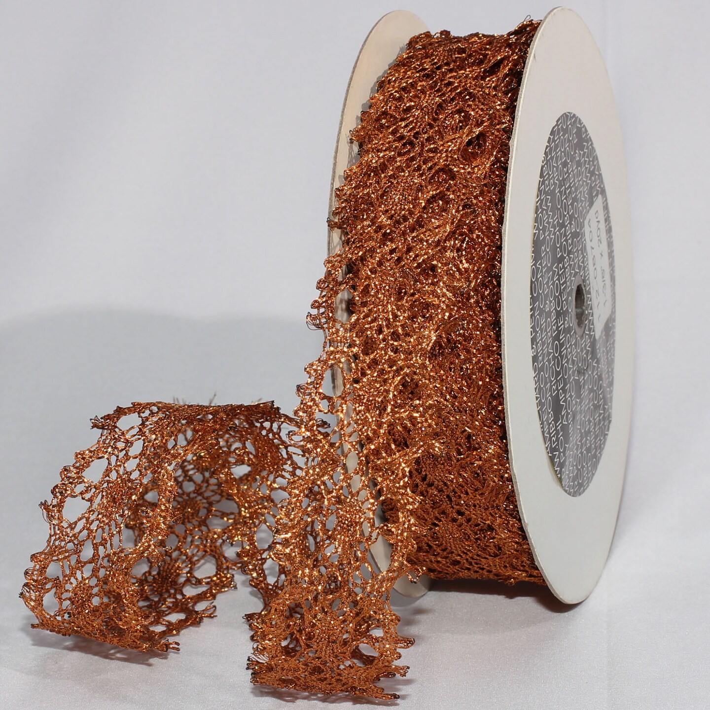 The Ribbon People Shiny Copper Metallic Lace Craft Ribbon 1.37" x 20 Yards