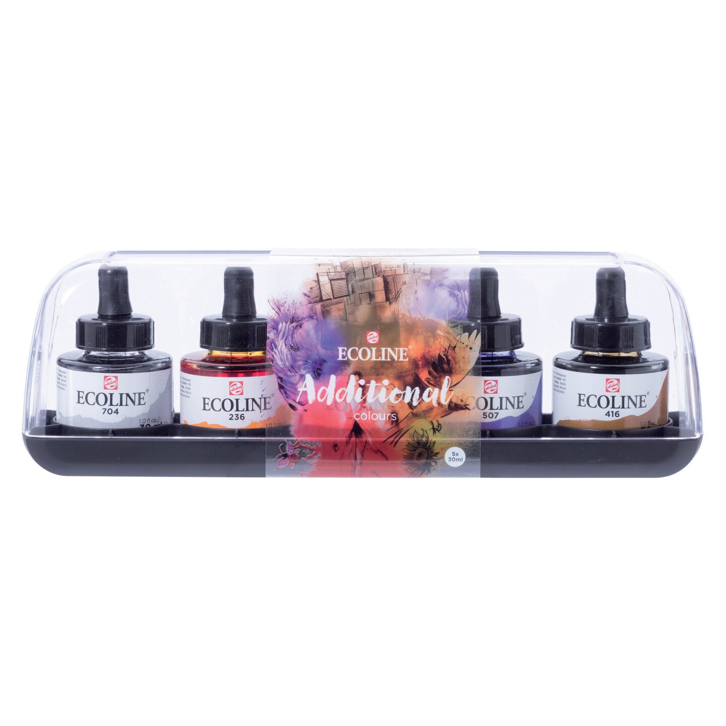 Ecoline Watercolour 30ml Pipette Jar Set, 5-Colors, Secondary