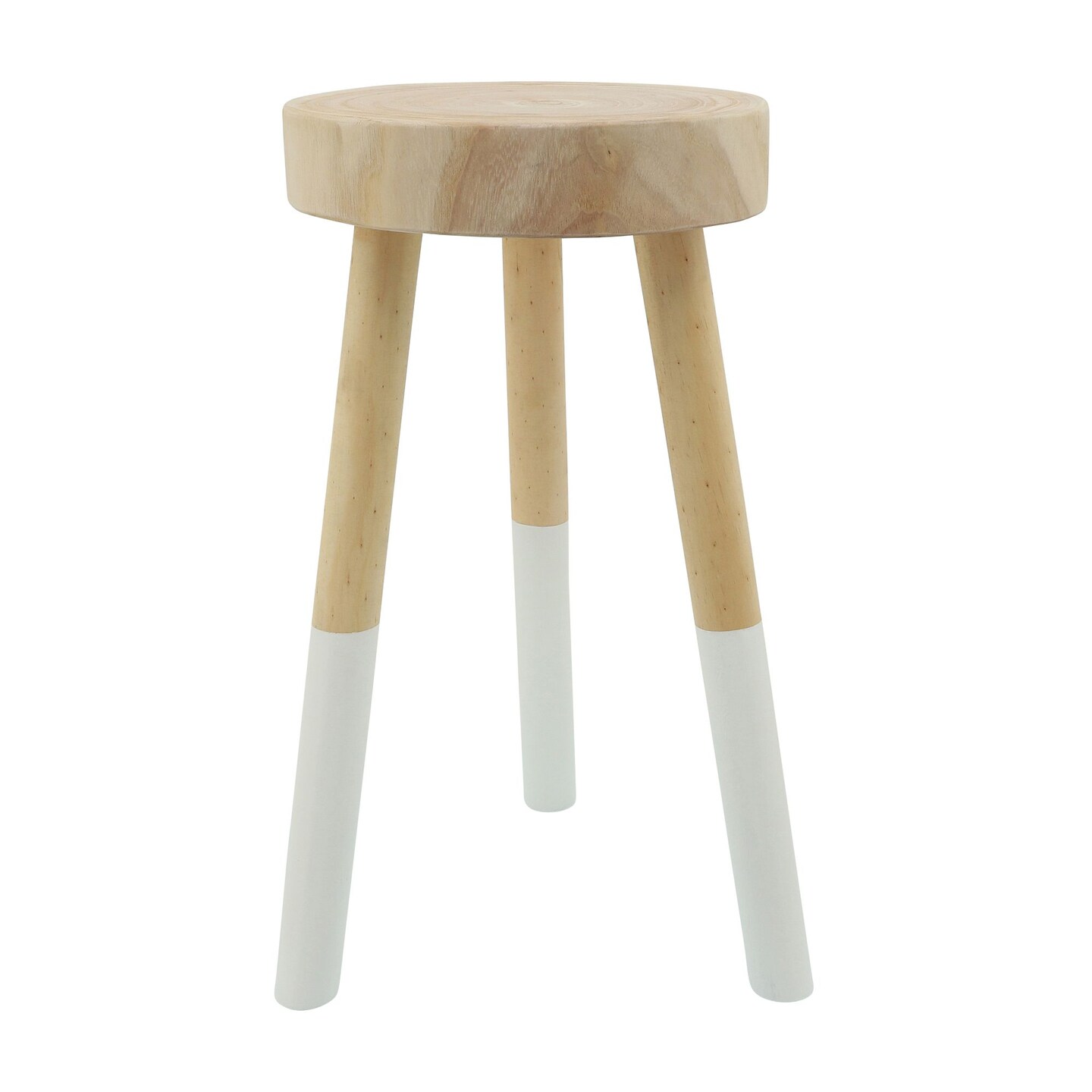 Kingston Living 22&#x22; Brown and White Two-Toned Stool with Dipped Legs
