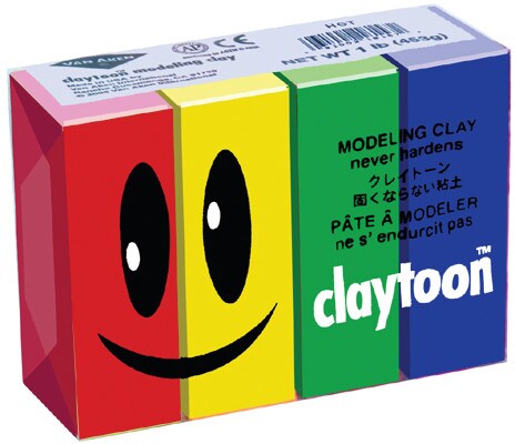 Claytoon Non-Hardening Modeling Clay - Cool Colors, 1lb