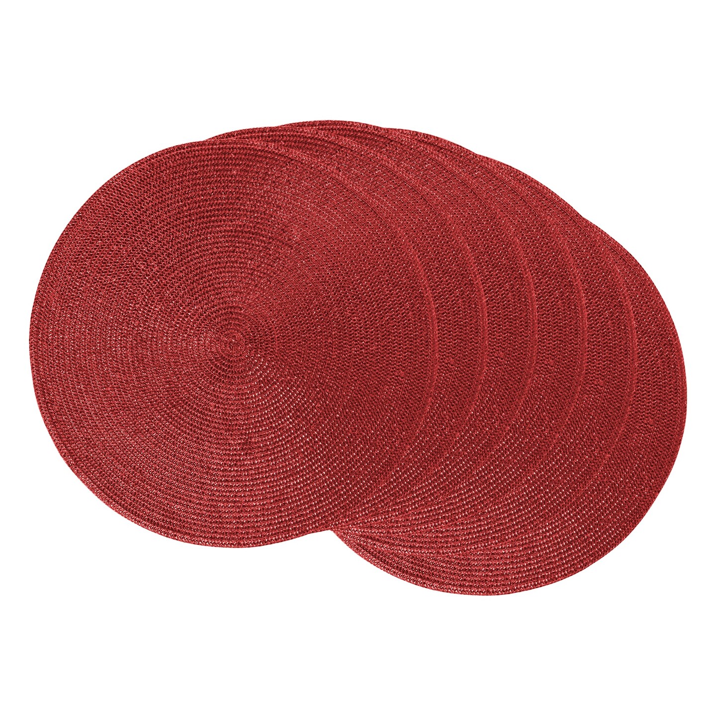PLACEMAT ROUND WOVEN METALLIC RED Set of 6 Michaels