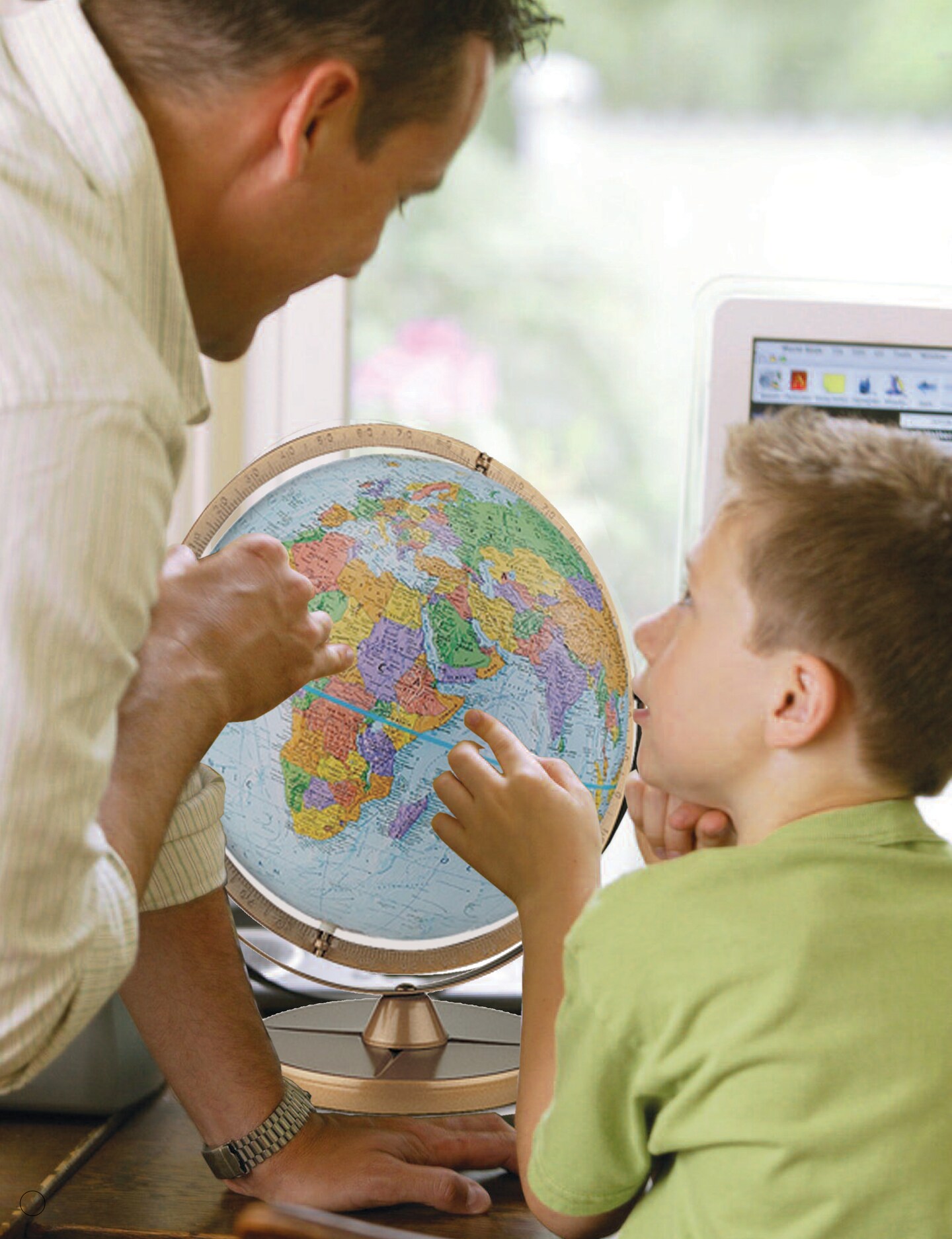 Pioneer 12" Diameter Blue Ocean World Globe with Full Meridian