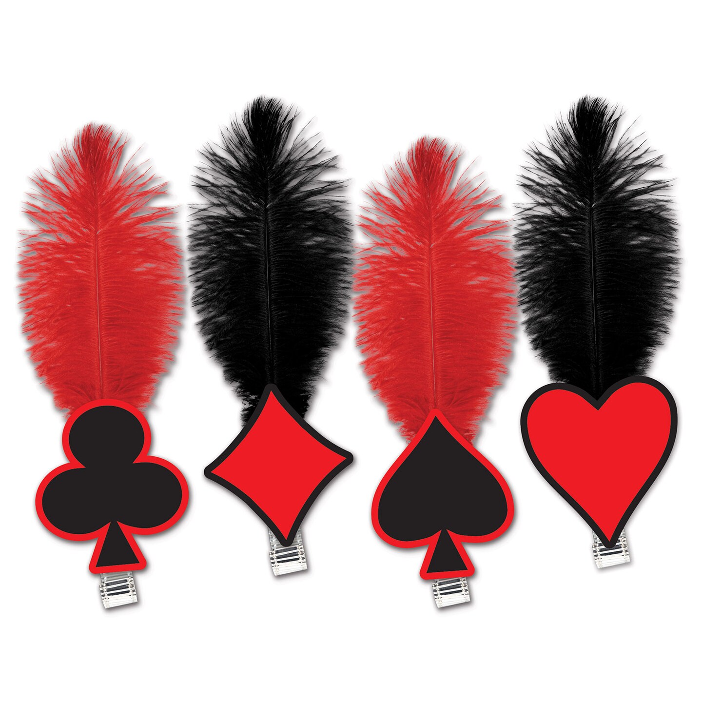 Beistle Club pack of 50 Black and Red Decorative Card Suit Tiaras 13.75&#x22;