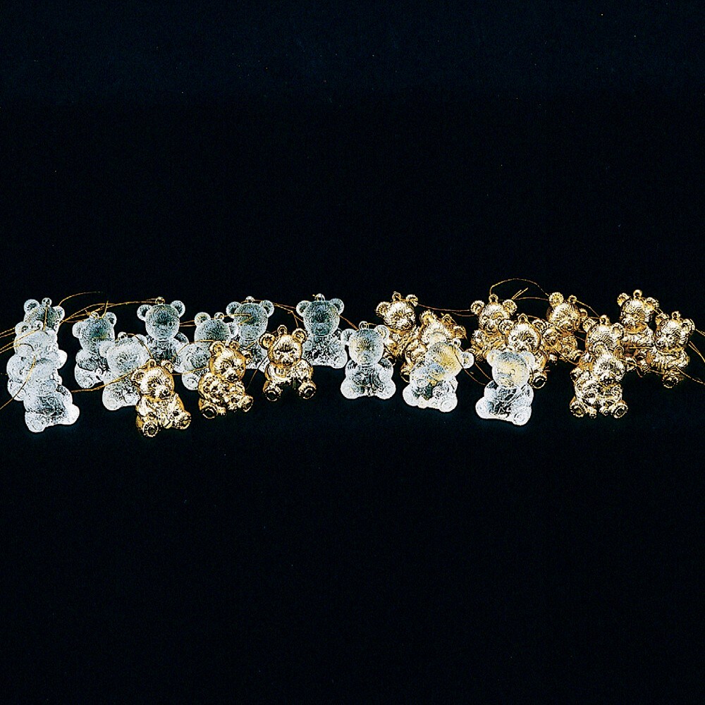 The Ribbon People Club Pack of 96 Clear and Gold Assorted Teddy Bear Ornaments 1.5&#x22;