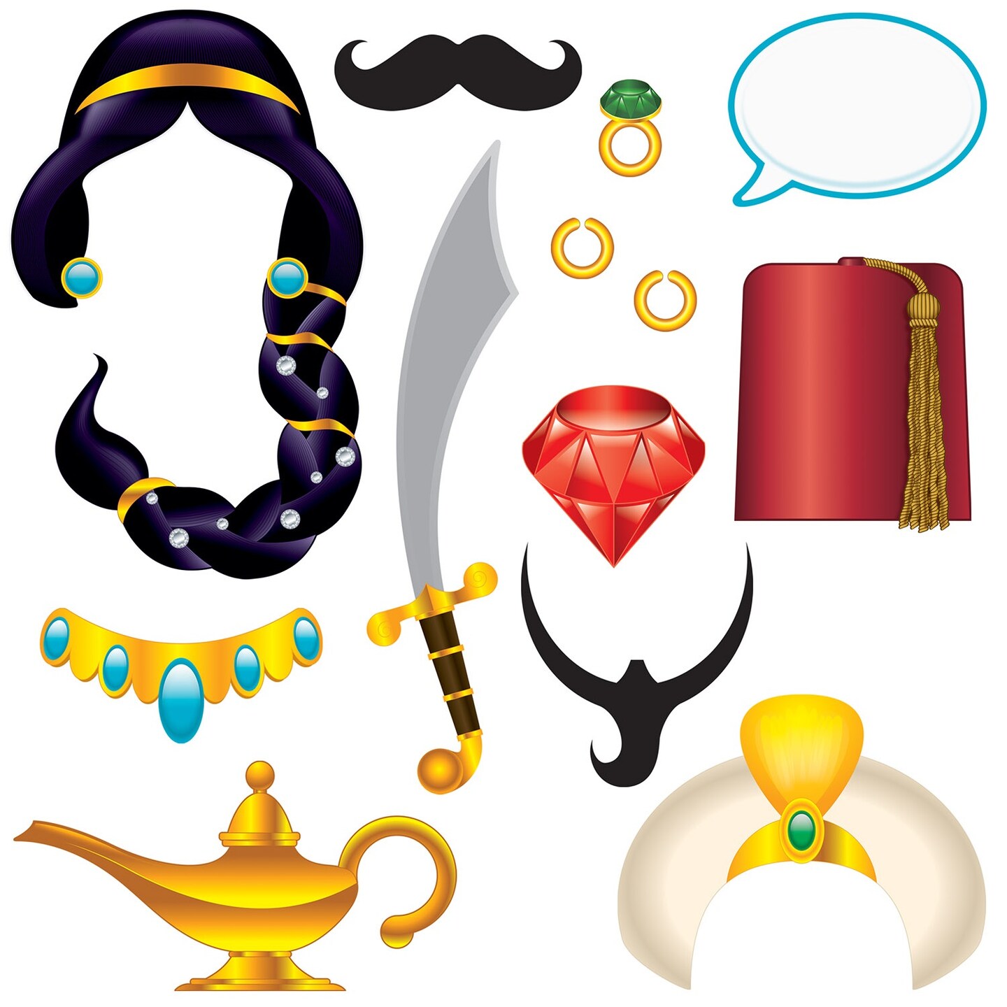 Beistle Set of 156 Multi-Color Assorted Arabian Nights Photo Fun Signs - 18.25&#x201D;