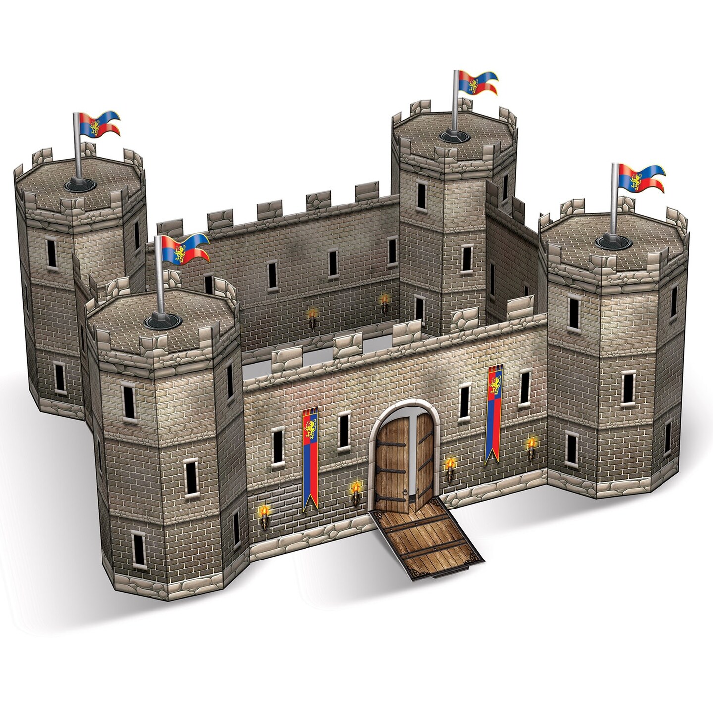 Party Central Club Pack of 12 Brown 3-D Castle Medieval Table Centerpieces 9"