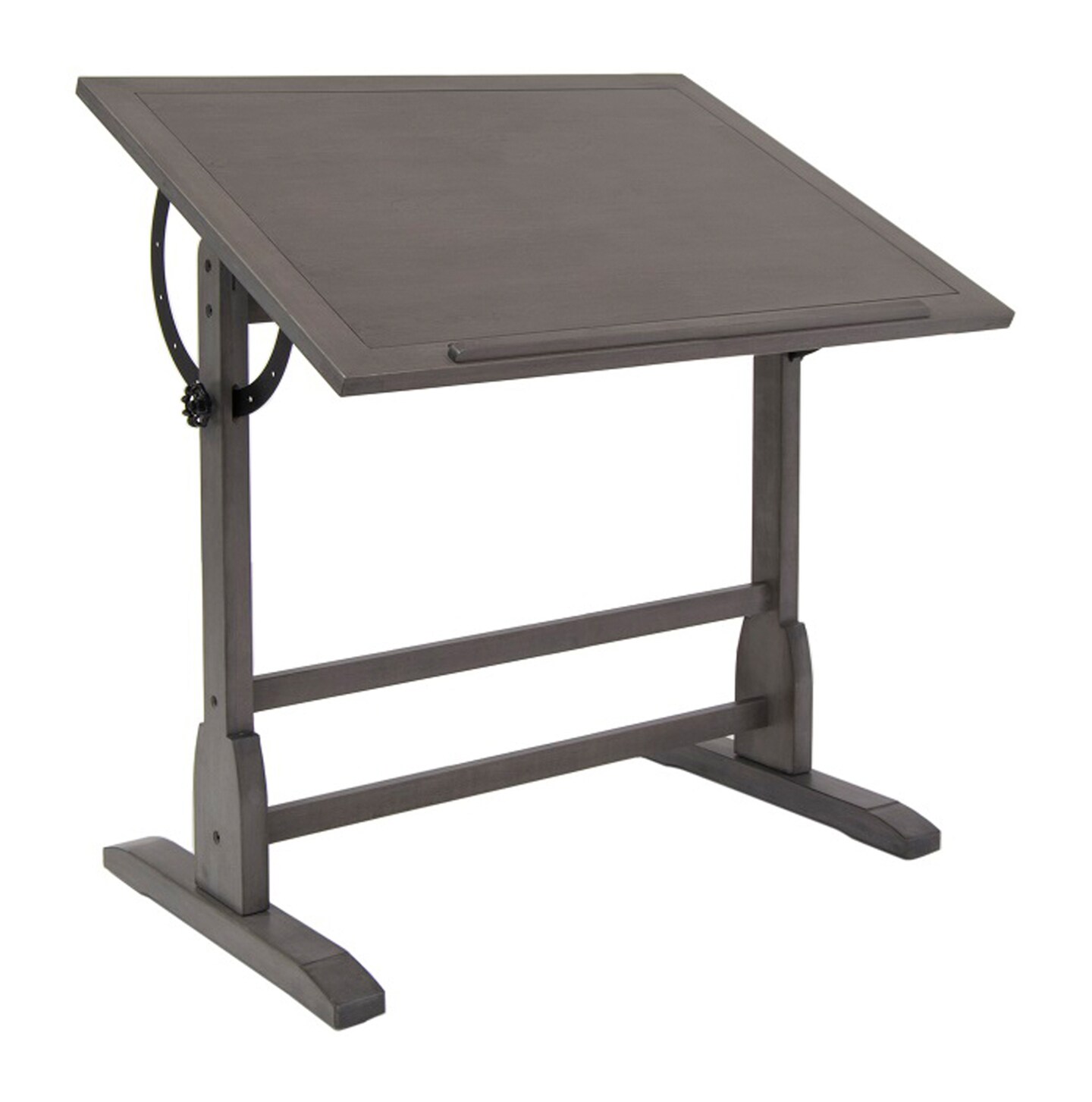 Vintage Wood Drafting Table With 36" X 24" Adjustable Top - Slate Gray