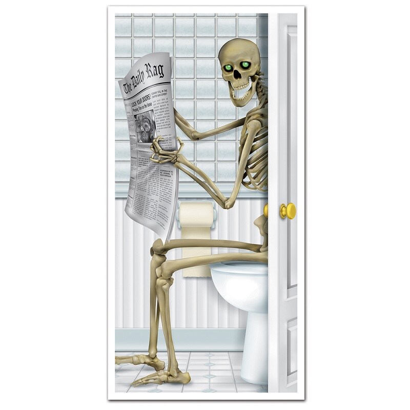 Beistle Club Pack of 12 Halloween Skeleton Restroom Door Cover Party Decorations 5&#x27;