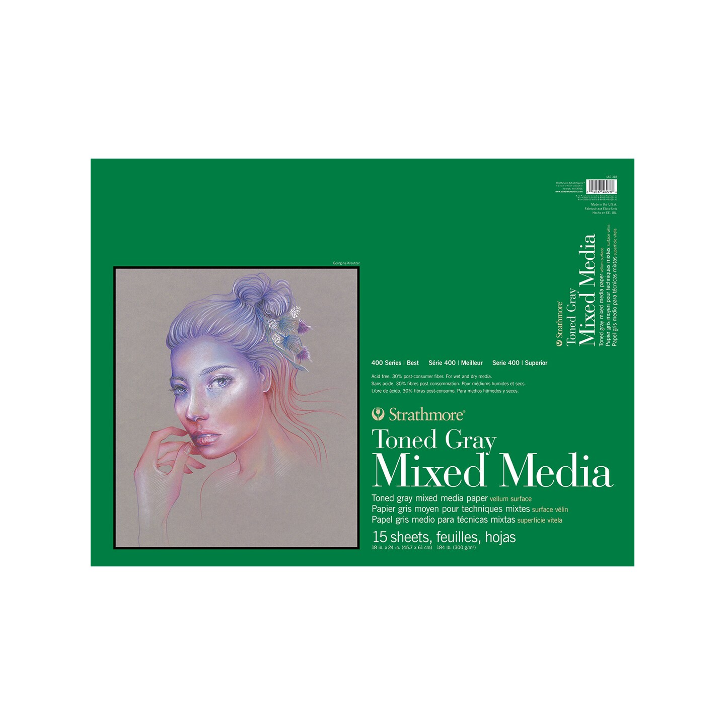 Strathmore Toned Mixed Media Paper Pad, 400 Series, 18" x 24", 15