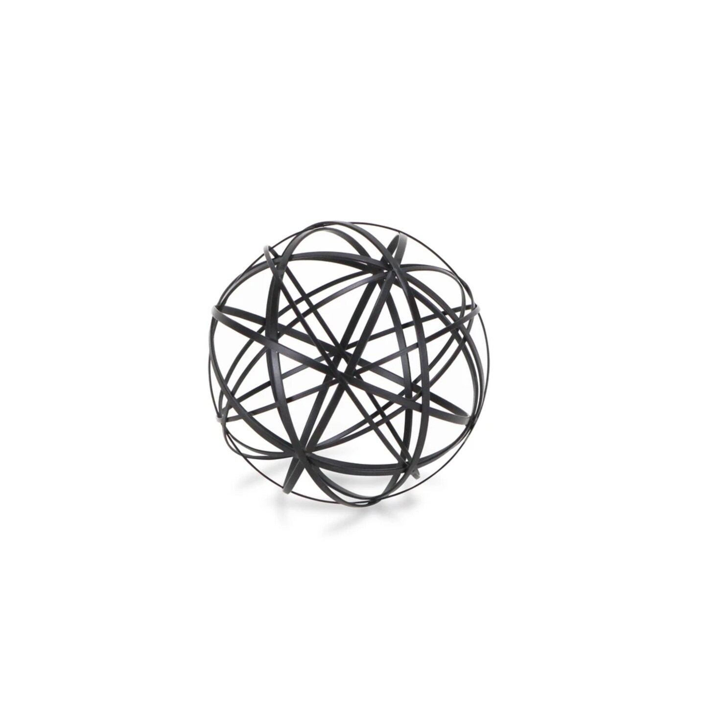 Contemporary Home Living 6.5&#x22; Black Handcrafted Metal Wire Ball Tabletop Decoration