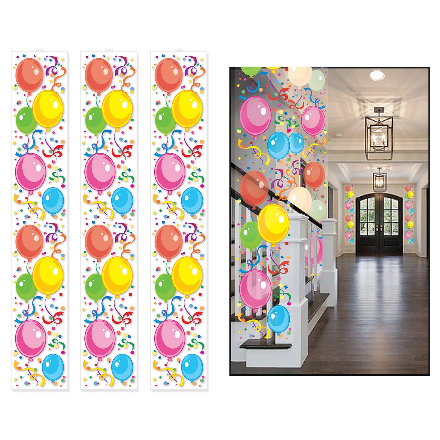 Party Central Club Pack of 36 Multi-Color Balloon Hanging Party Panels 6&#x27;