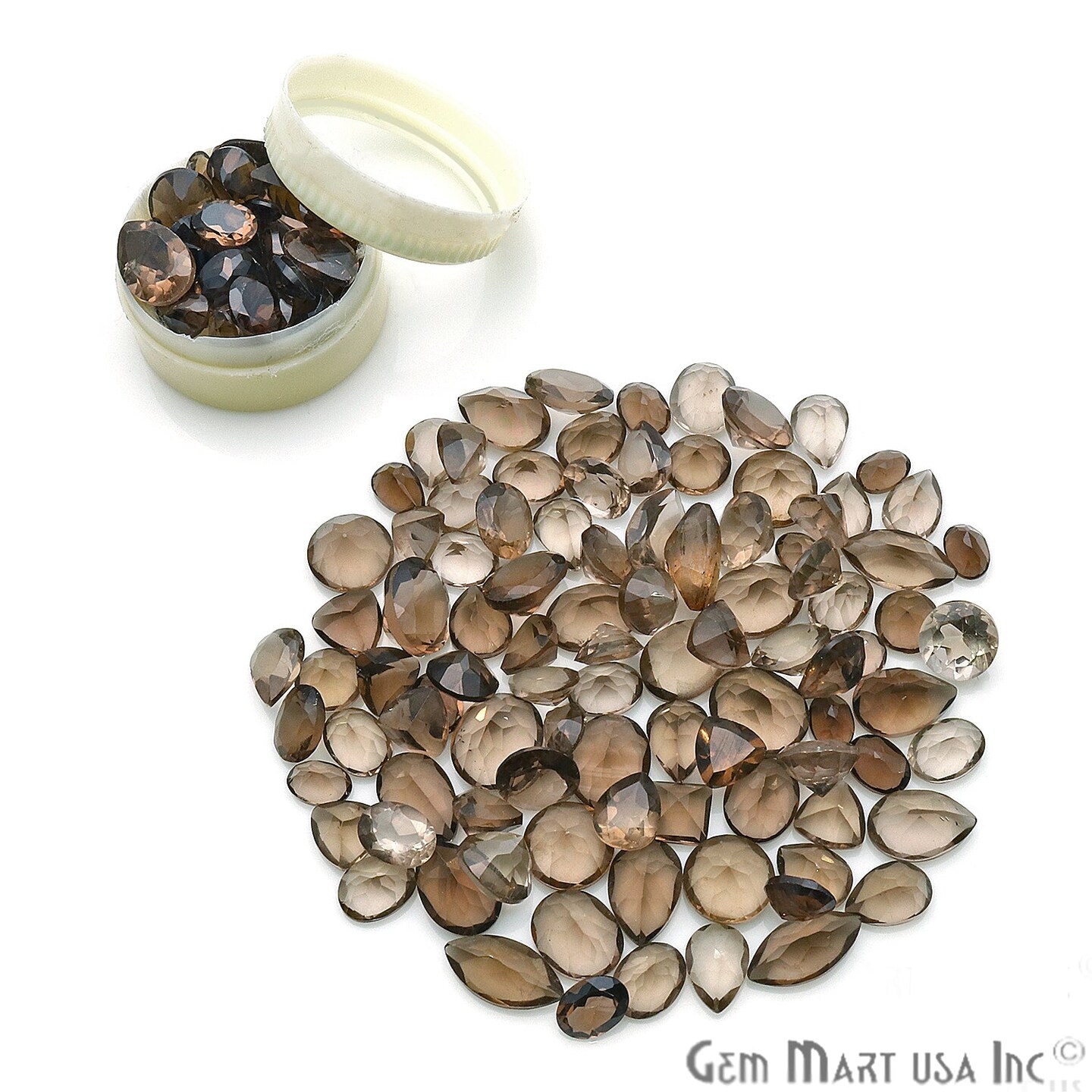 Smoky Topaz Gemstone, 100% Natural Faceted Loose Gems, November Birthstone, 6-12mm, 50 Carats, GemMartUSA (ST-60001-50)