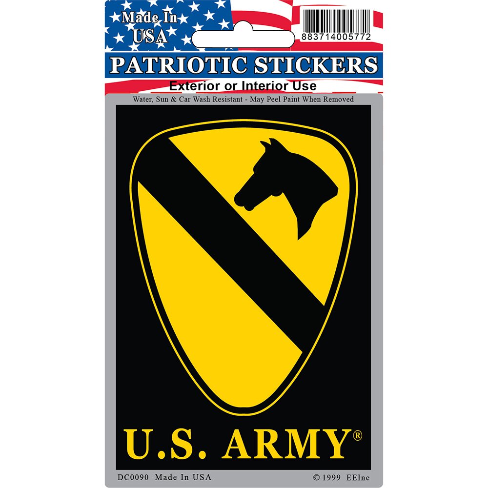DC0090 Black U.S. Army 1st Calvary Sticker (3&#x27;&#x27;x4.25&#x27;&#x27;)