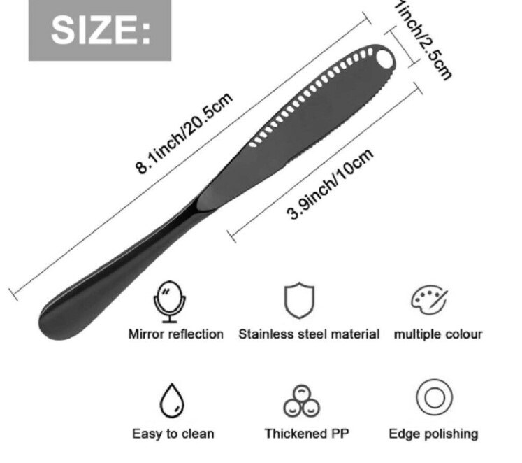 Smilegive 3 in 1 Stainless Steel Curler Butter Spreader Knife