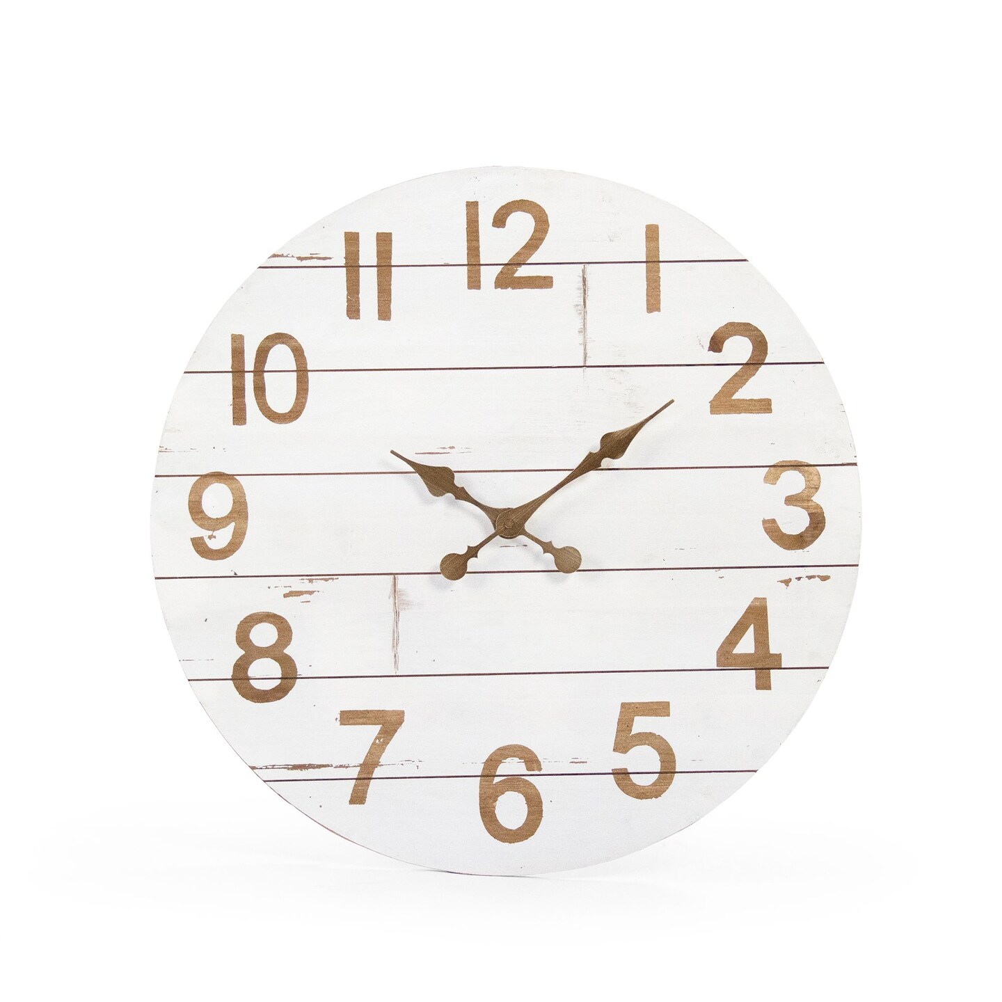 Zentique 24" Brown and White Cottage Style Round Wall Clock | Michaels
