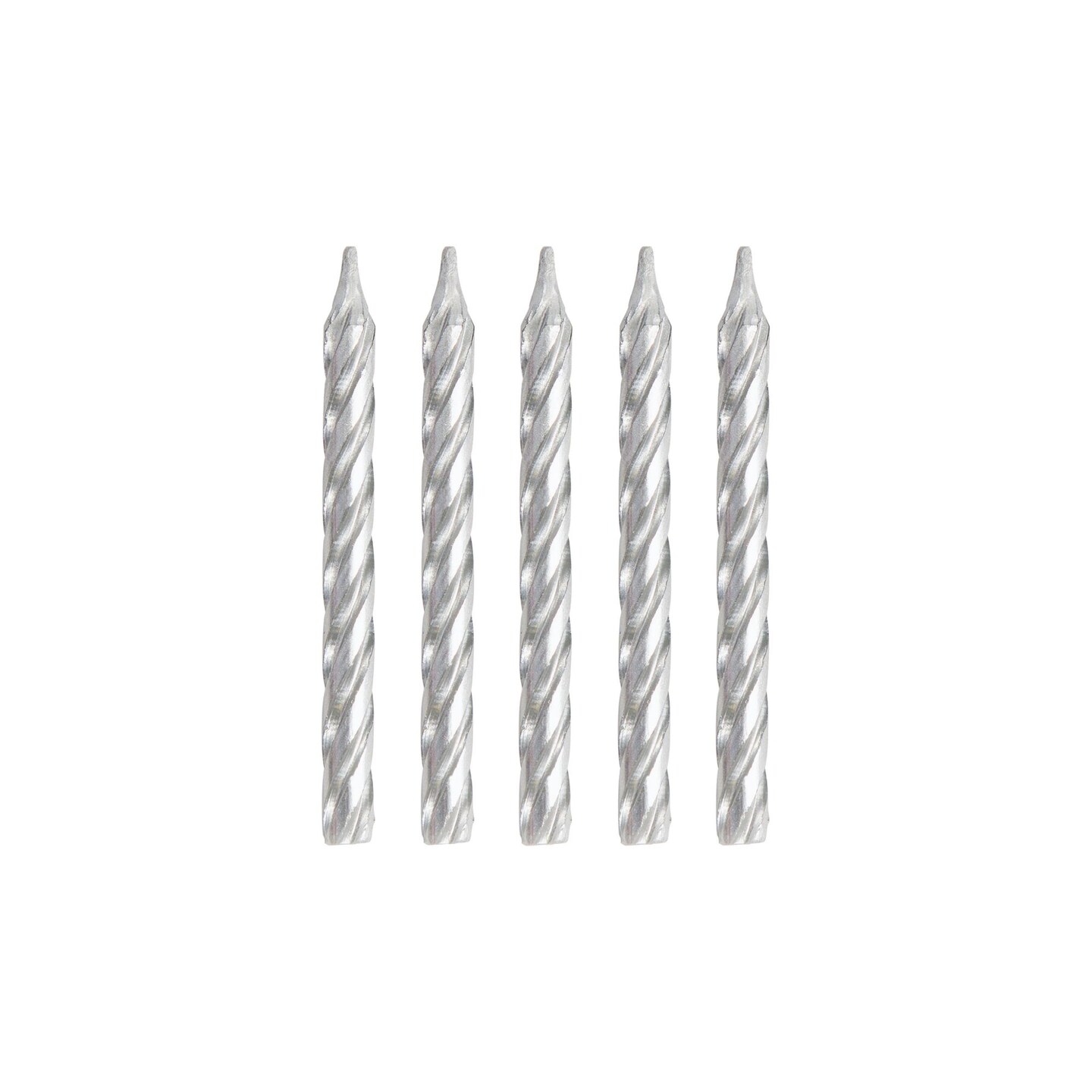 Party Central 288 Silver Spiral Birthday Candles 2.25&#x22;