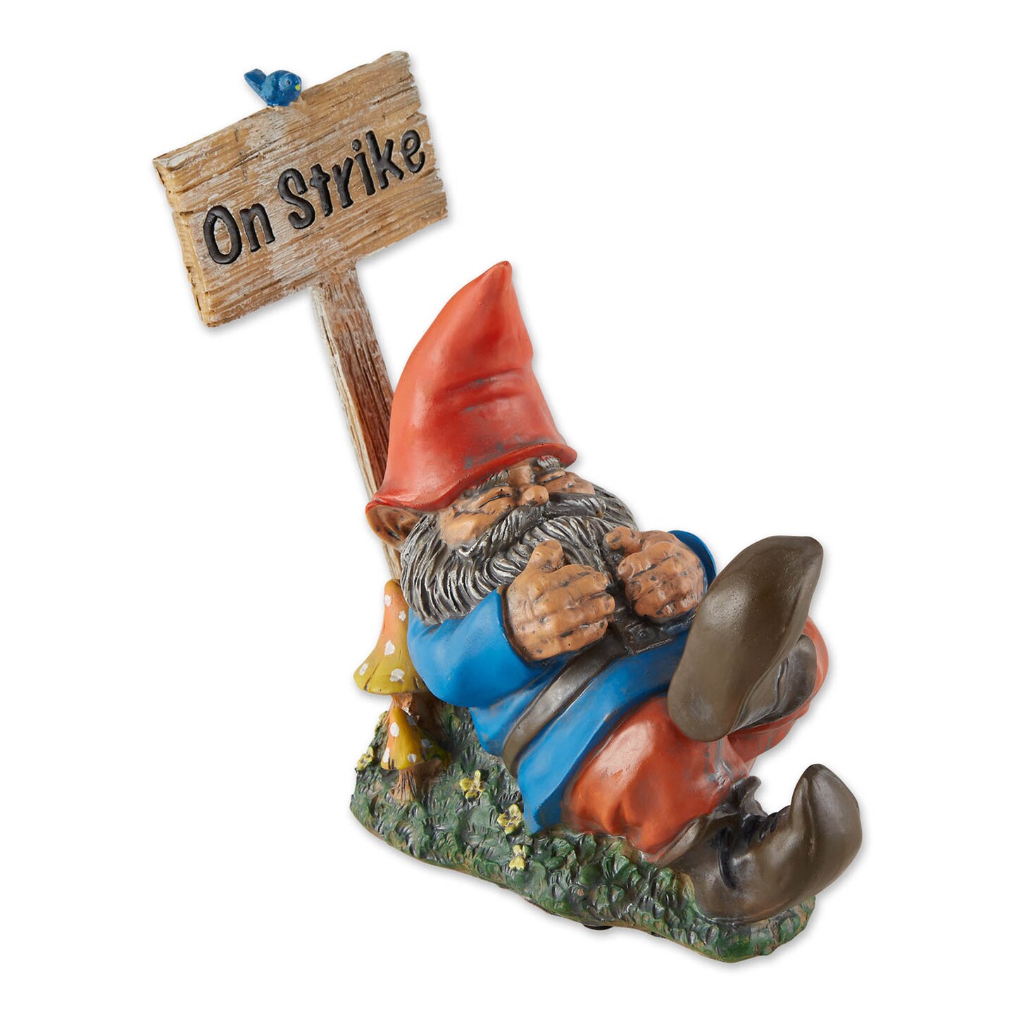 Accent Plus Home Decorative Sleeping Gnome On Strike Garden Decor or Figurine