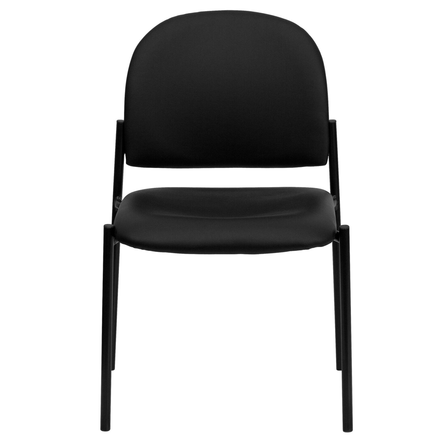 Flash Furniture 33.25&#x22; Black Contemporary Upholstered Stackable Side Reception Chair