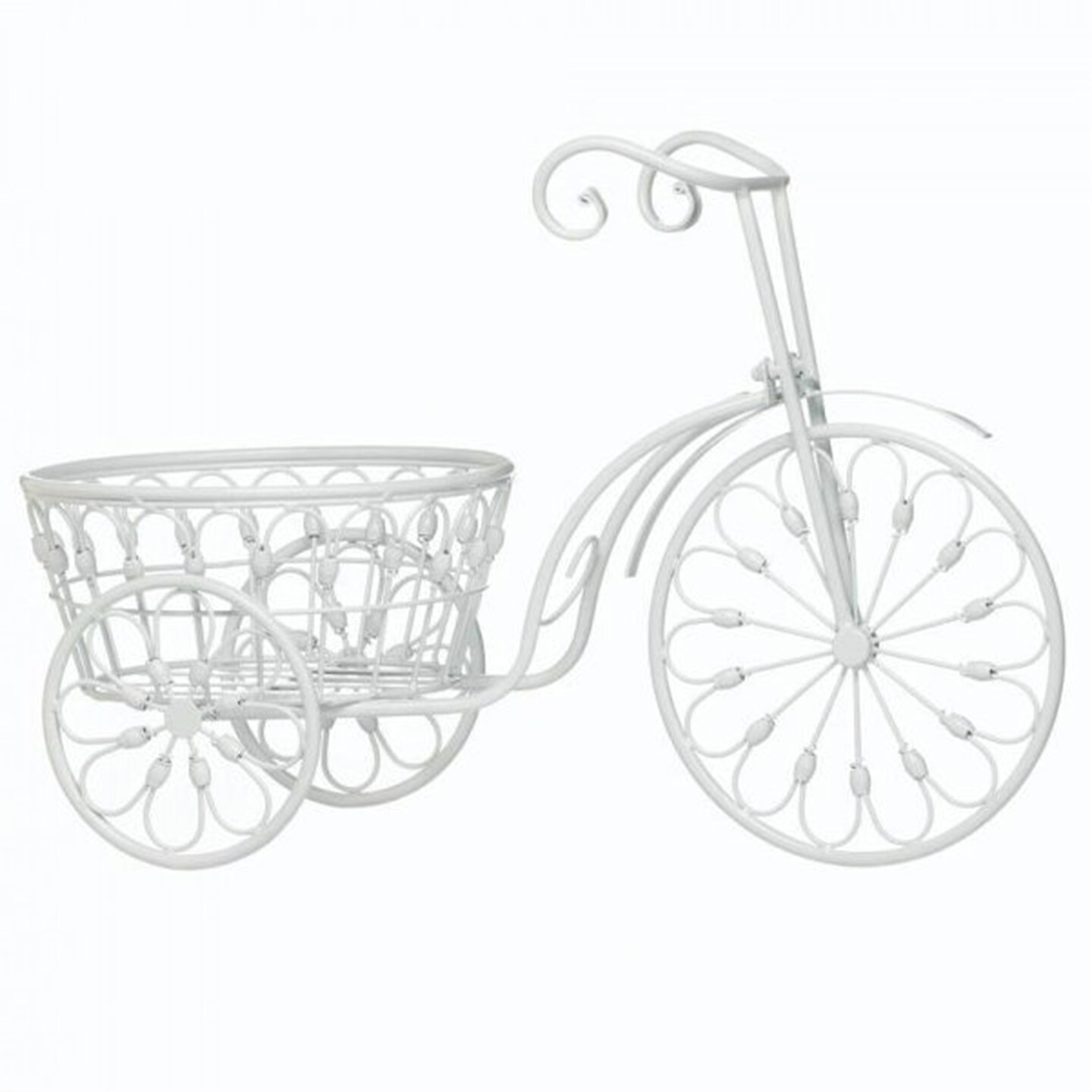 Summerfield Terrace Home Decorative White Metal Tricycle Planter