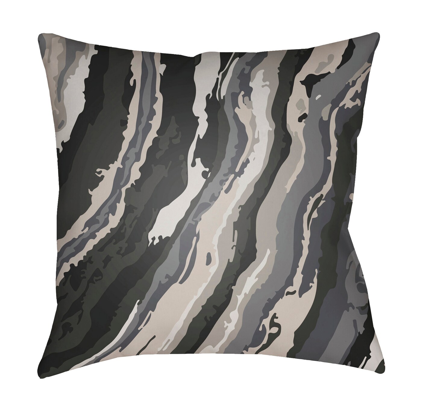 Tiwari Home 18&#x22; Black and Navy Gray Square Throw Pillow Cover with Knife Edge