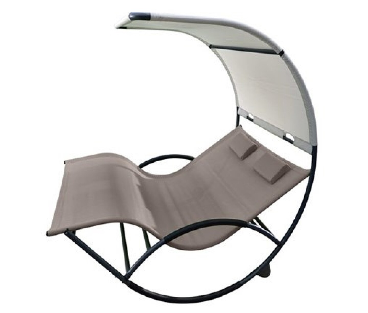 The Hamptons Collection 75” Brown Two Person Patio Rocker Outdoor Lounge Chair with Aluminum Frame