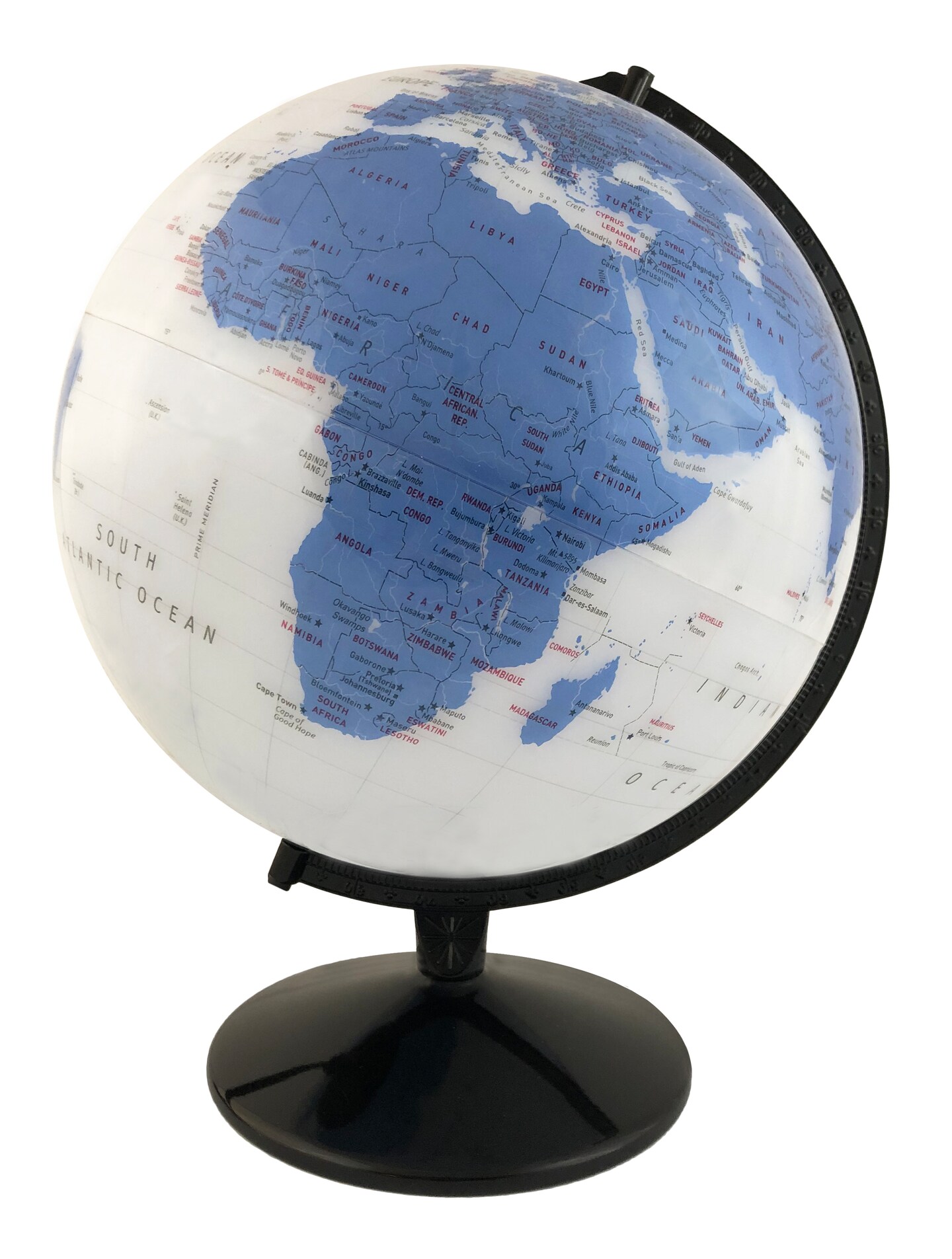 12" Diameter Kristian Remote Control Color Changing Illuminated World Globe
