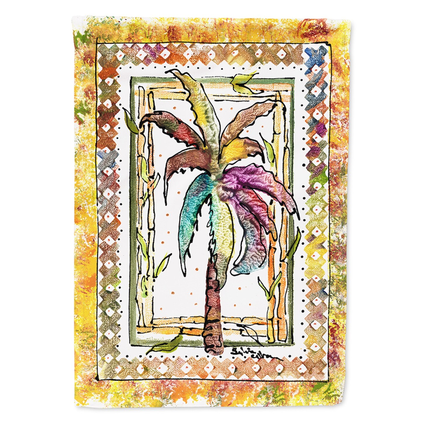 &#x22;Caroline&#x27;s Treasures 8614GF Palm Tree Flag, Small, Multicolor&#x22;