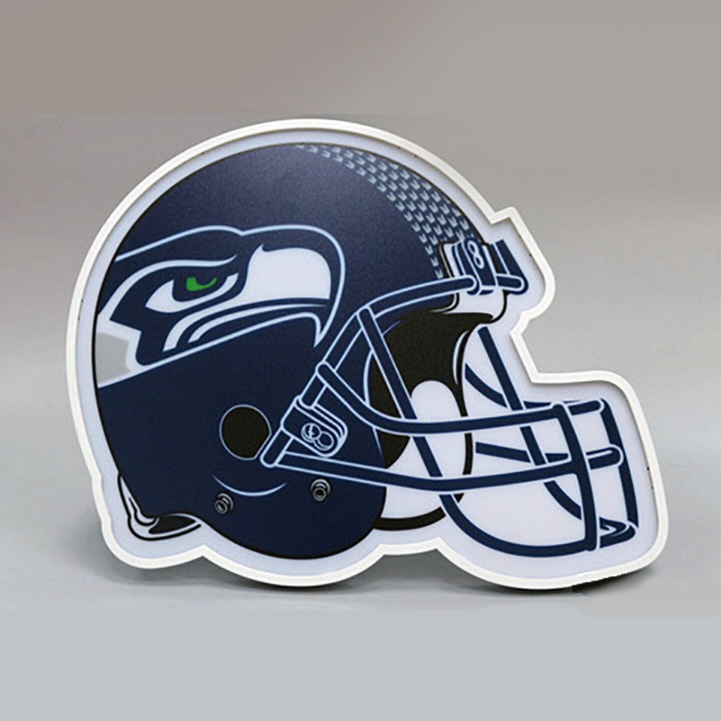 The Memory Company 13.5" Blue and White NFL Seattle Seahawks LED Lighted Helmet Lamp