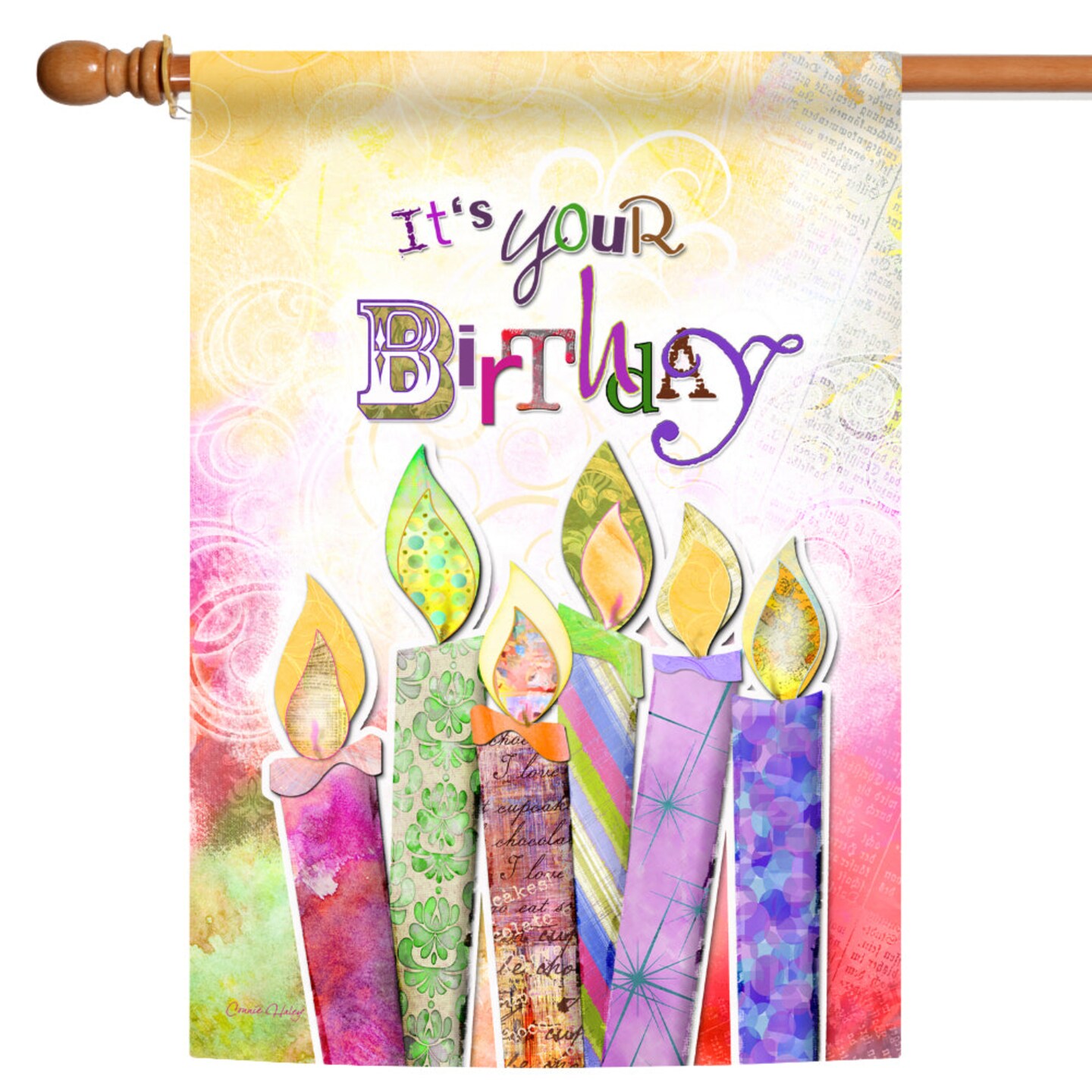 Toland Home Garden Lit Candles &#x22;It&#x27;s your Birthday&#x22; Fade Resistant Outdoor Flag - 40&#x22; x 28&#x22;
