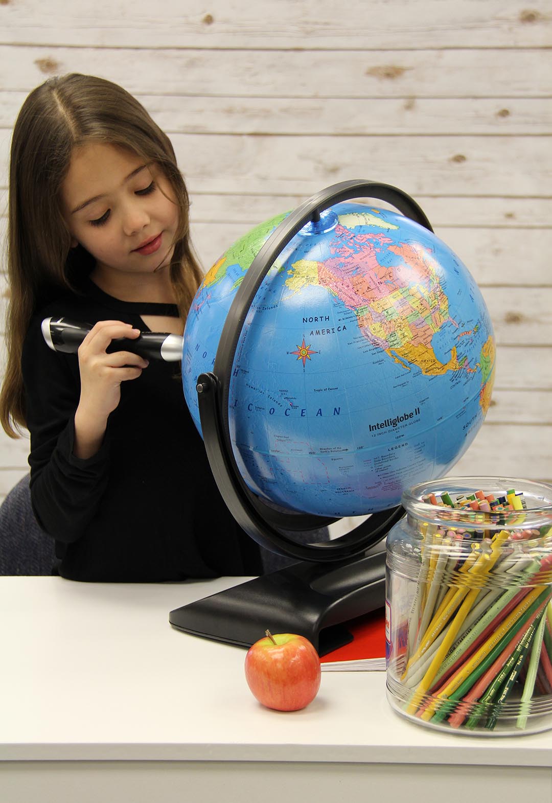 Intelliglobe II 12″ Blue Raised Relief Interactive World Globe– Perfect Educational Toy For Kids
