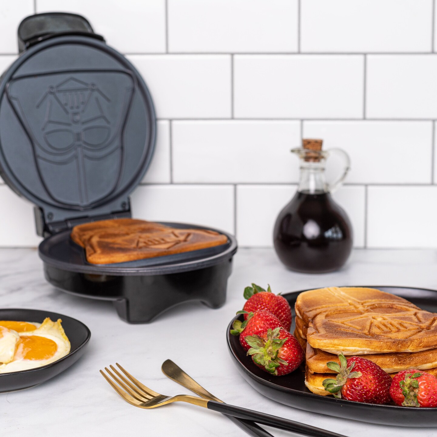 Uncanny Brands Star Wars Darth Vader Waffle Maker - Red Silhouette