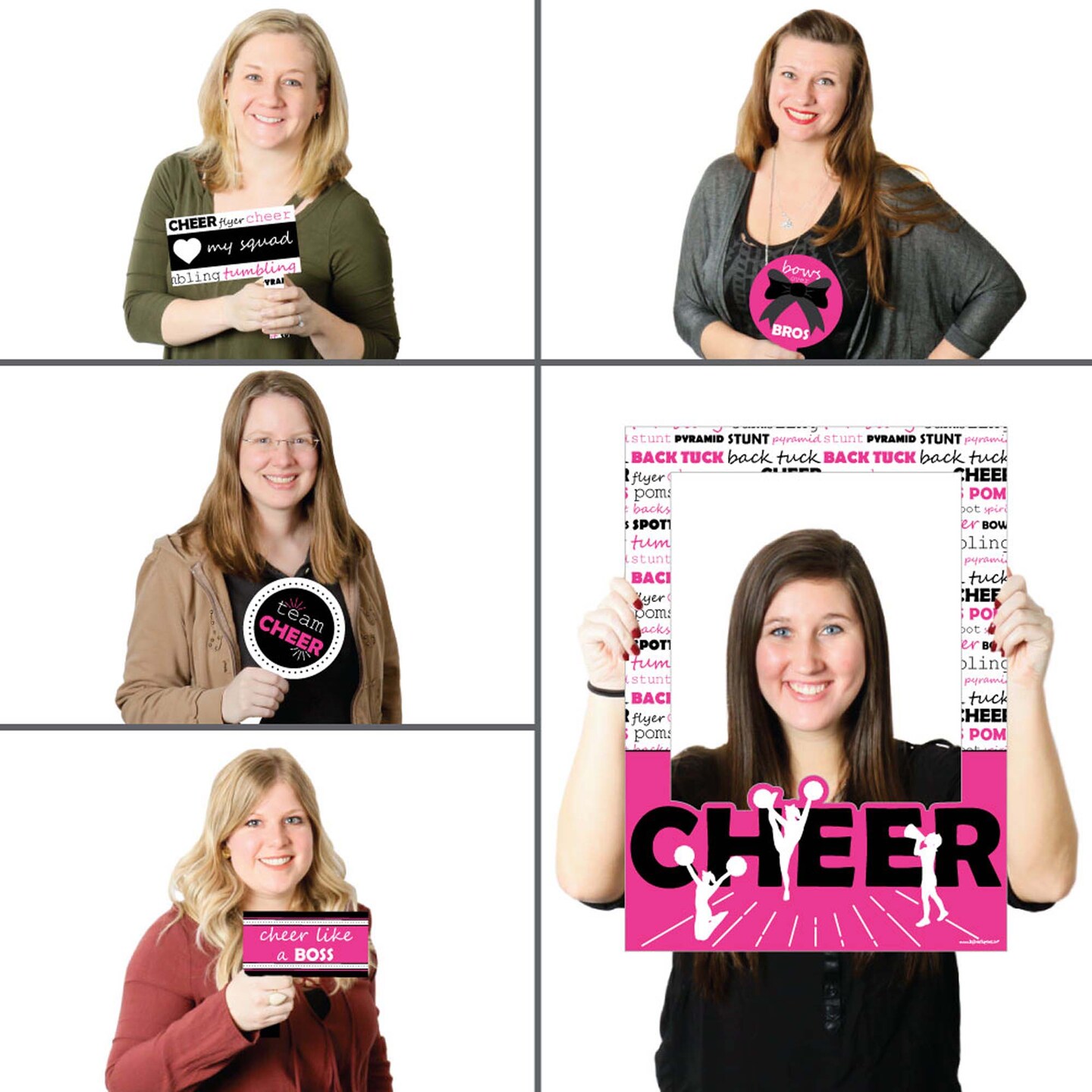 Big Dot of Happiness We&#x27;ve Got Spirit - Cheerleading - Birthday or Cheer Party Selfie Photo Booth Picture Frame &#x26; Props - Printed on Sturdy Material