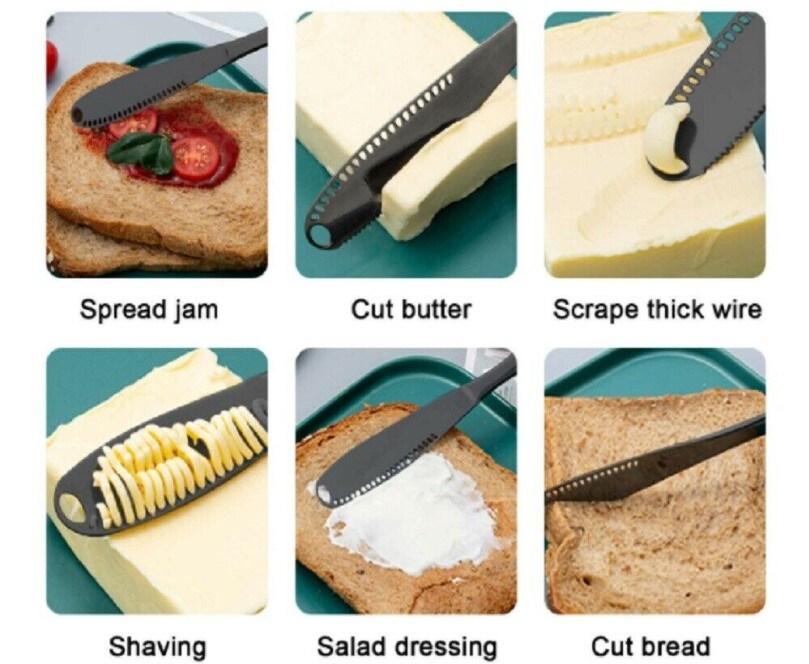 Smilegive 3 in 1 Stainless Steel Curler Butter Spreader Knife